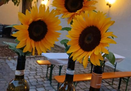 Sonnenblumen beim Sommerfest